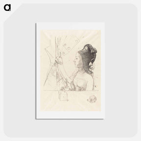 アートポストカード-Femme de Profil - オディロン ルドン Postcard.
