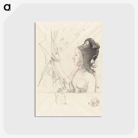 アートポストカード-Femme de Profil - オディロン ルドン Postcard.