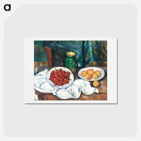 アートポストカード-Still Life With Cherries And Peaches - ポール セザンヌ Postcard.