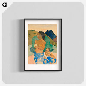 アートポスター-Two Tahitian Women in a Landscape - ポール ゴーギャン Poster.