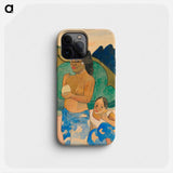 Two Tahitian Women in a Landscape - ポール ゴーギャン Phone Case.