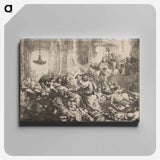 アートパネル-Christ Driving the Money Changers from the Temple - レンブラント ファン レイン Canvas.