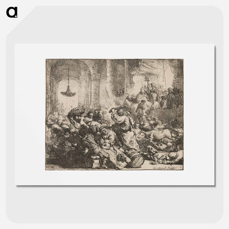 アートポスター-Christ Driving the Money Changers from the Temple - レンブラント ファン レイン Poster.