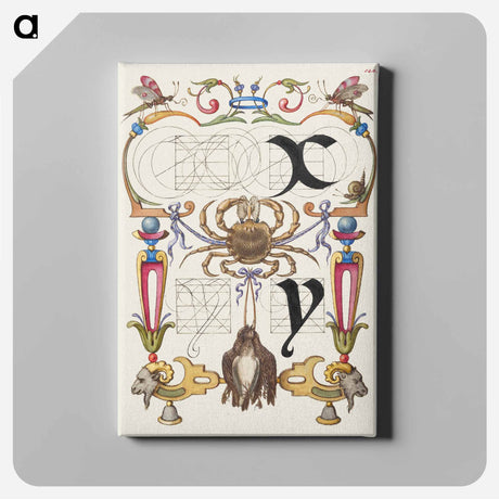 アートパネル-Guide for Constructing the Letters x and y from Mira Calligraphiae Monumenta or The Model Book of Calligraphy
 - 書道のお手本 Canvas.