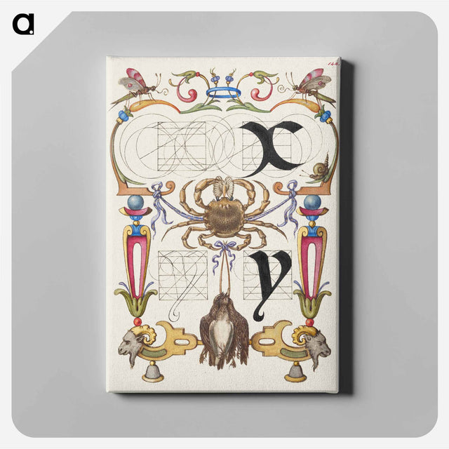 アートパネル-Guide for Constructing the Letters x and y from Mira Calligraphiae Monumenta or The Model Book of Calligraphy
 - 書道のお手本 Canvas.
