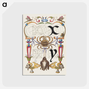 アートポストカード-Guide for Constructing the Letters x and y from Mira Calligraphiae Monumenta or The Model Book of Calligraphy
 - 書道のお手本 Postcard.