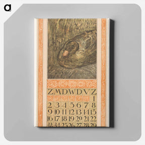 アートパネル-Kalenderblad mei met broedende eend - テオ ヴァン ホイテマ Canvas.