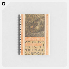 アートメモ帳-Kalenderblad mei met broedende eend - テオ ヴァン ホイテマ Memo.