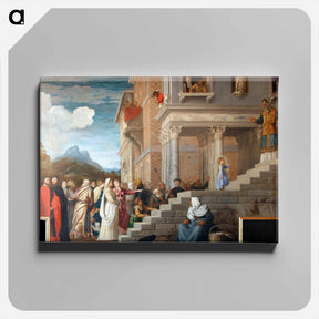 アートパネル-Presentation of the Virgin at the Temple - ティツィアーノ ヴェチェッリオ Canvas.