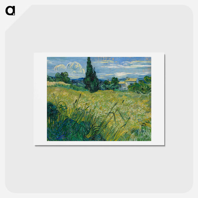 アートポストカード-Green Wheat Field with Cypress - フィンセント ファン ゴッホ Postcard.