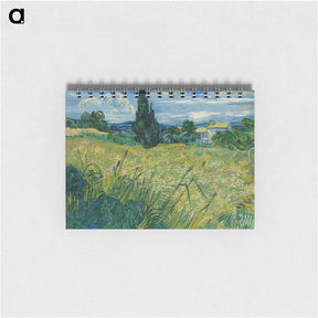 アートメモ帳-Green Wheat Field with Cypress - フィンセント ファン ゴッホ Memo.