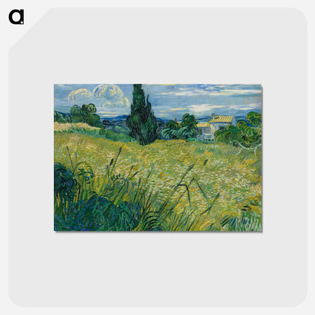 アートポストカード-Green Wheat Field with Cypress - フィンセント ファン ゴッホ Postcard.