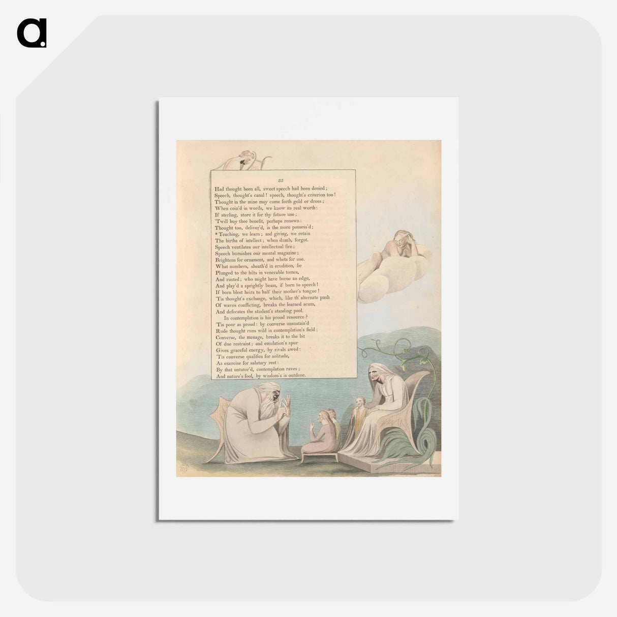 アートポストカード-Young's Night Thoughts, Page 35 - ウィリアム ブレイク Postcard.