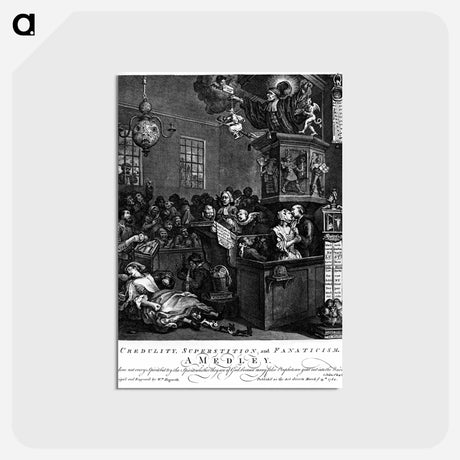 アートポストカード-Credulity, Superstition, and Fanaticism - ウィリアム ホガース Postcard.
