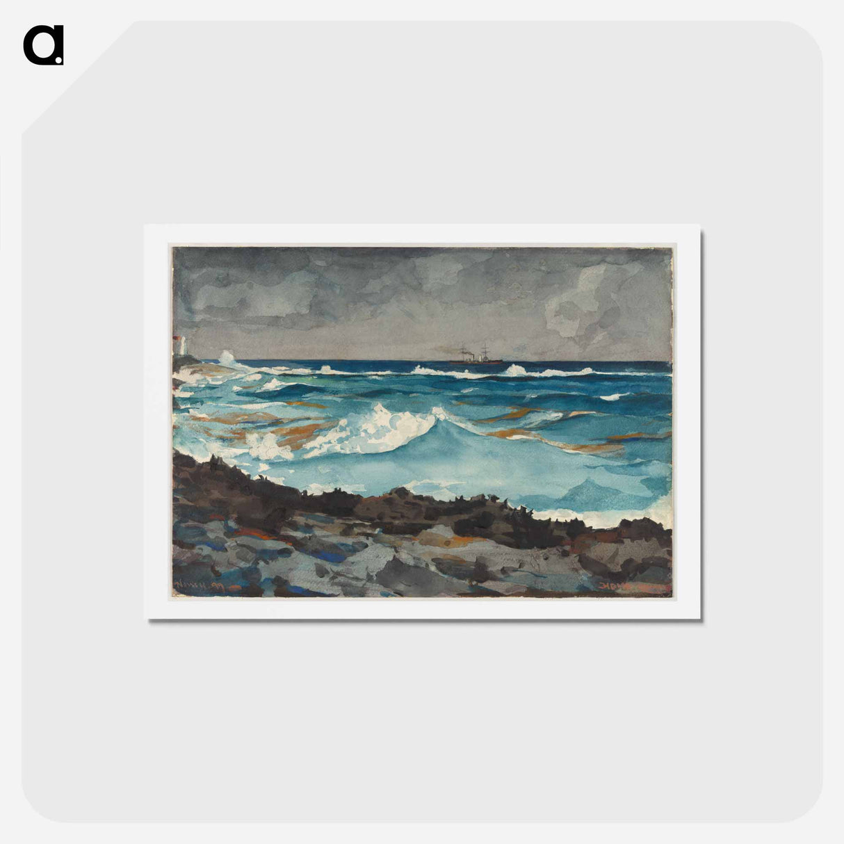 アートポストカード-Shore and Surf, Nassau - ウィンスロー ホーマー Postcard.