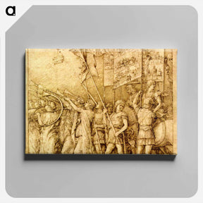 アートパネル-Trumpeters, carrying flags and banners - アンドレア マンテーニャ Canvas.