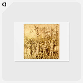 アートポストカード-Trumpeters, carrying flags and banners - アンドレア マンテーニャ Postcard.