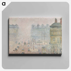アートパネル-Place du Theatre Francais: Fog Effect - カミーユ ピサロ Canvas.