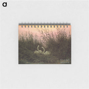 アートメモ帳-Swans among the reeds at the first Morgenro - カスパー ダーヴィト フリードリヒ Memo.