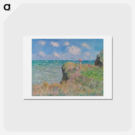 アートポストカード-Cliff Walk at Pourville - クロード モネ Postcard.