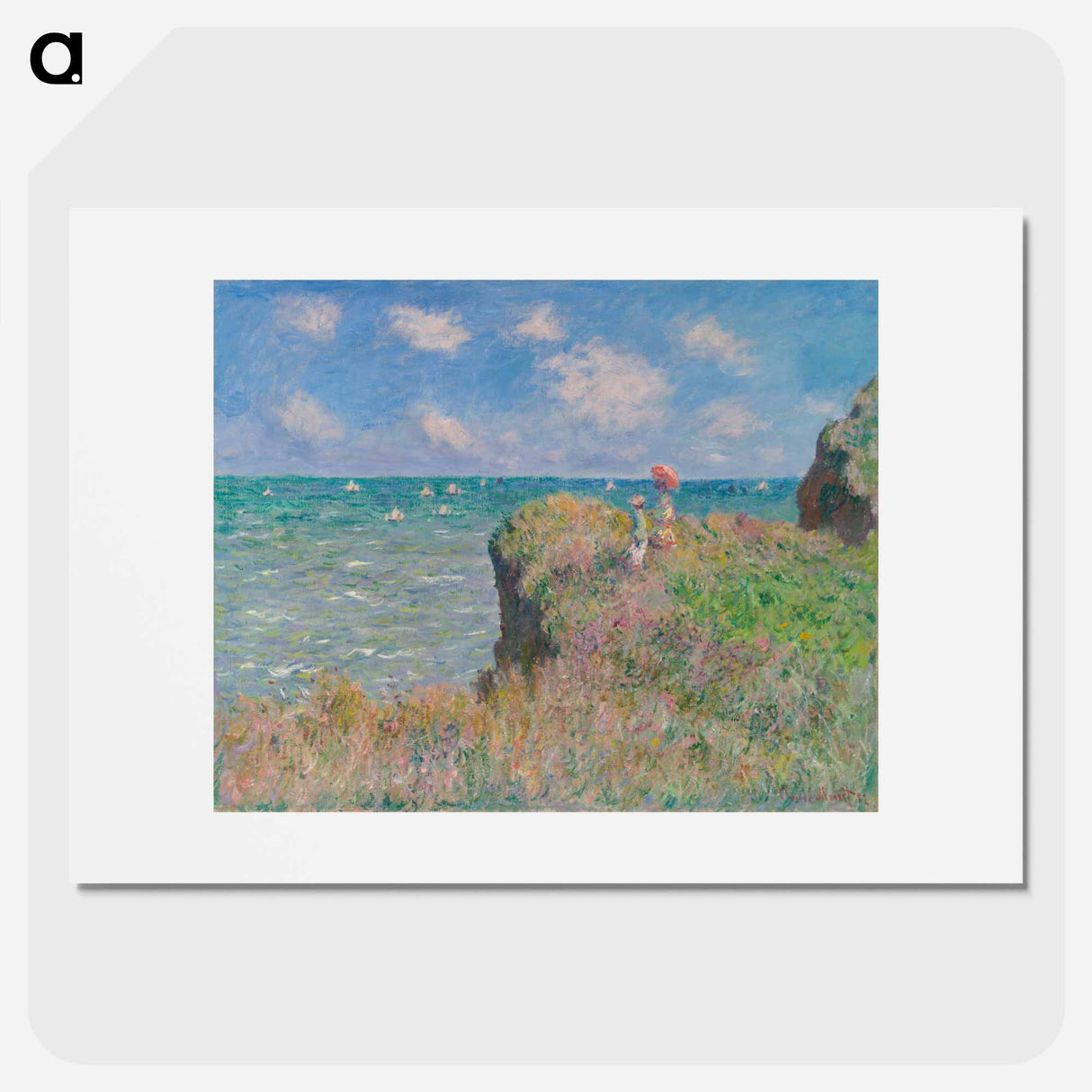 Cliff Walk at Pourville - クロード モネ Poster.