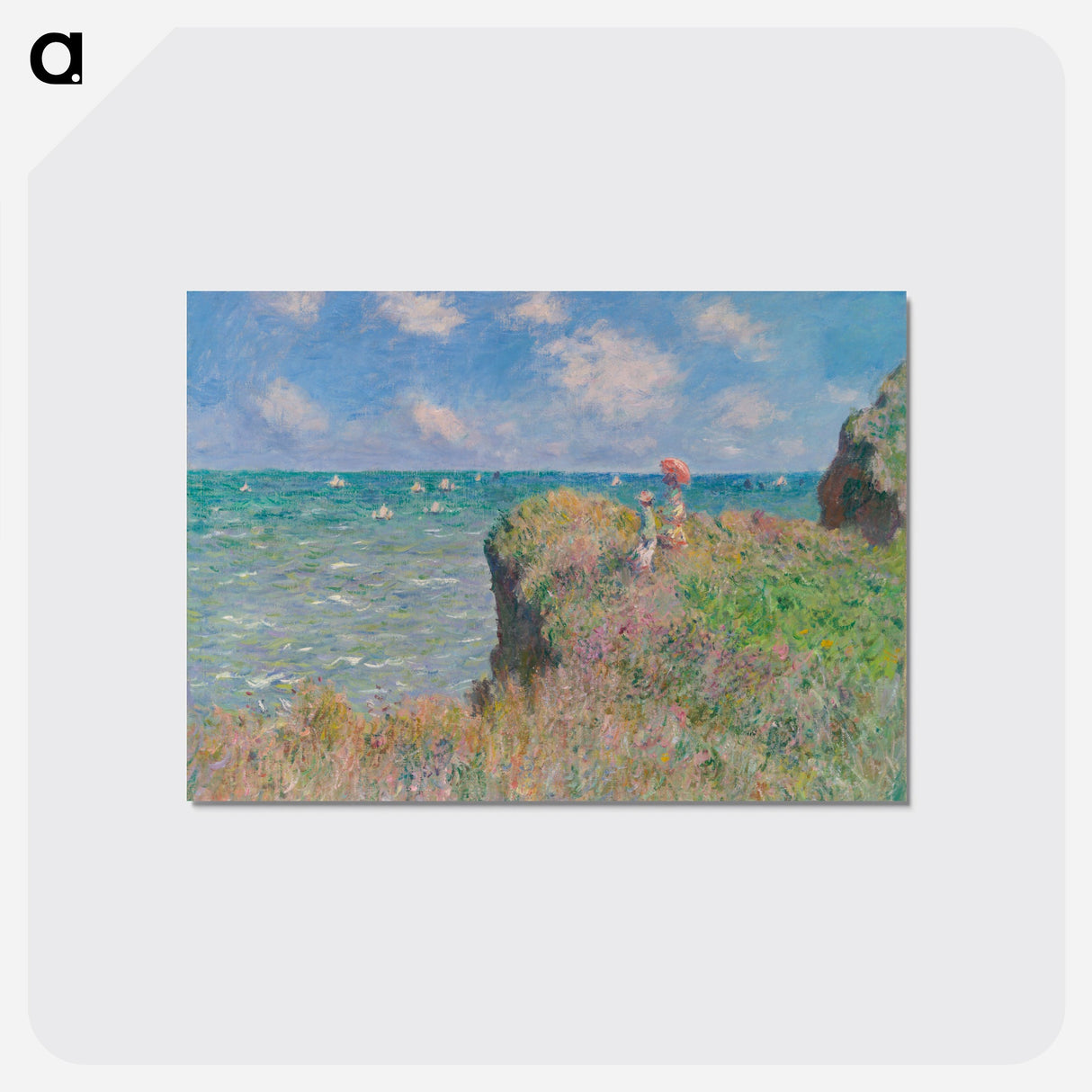 Cliff Walk at Pourville - クロード モネ Postcard.