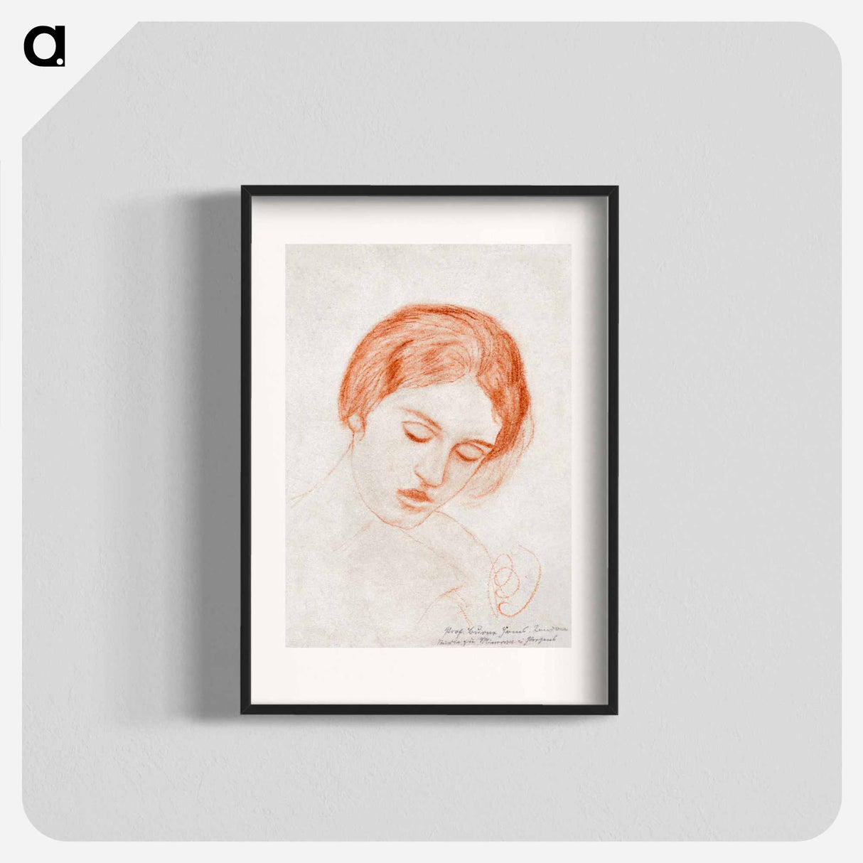 Head of a Woman - エドワード バーン ジョーンズ Poster.