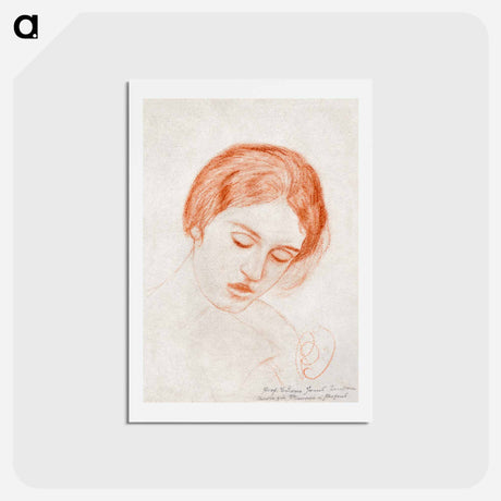 アートポストカード-Head of a Woman - エドワード バーン ジョーンズ Postcard.