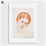 Head of a Woman - エドワード バーン ジョーンズ Poster.