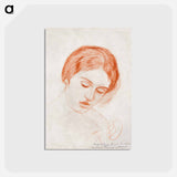 アートポストカード-Head of a Woman - エドワード バーン ジョーンズ Postcard.