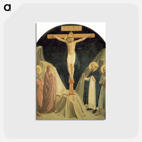 アートポストカード-Crucified Christ with Saint John the Evangelist - フラ アンジェリコ Postcard.