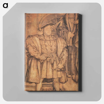 Henry VIII and Henry VII, cartoon for wall painting in Whitehall - ハンス ホルバイン Canvas.