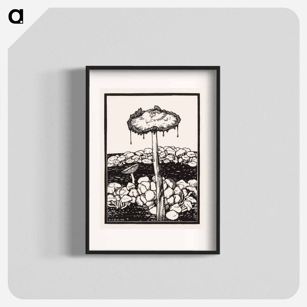 Dripping mushroom - Julie de Graag Poster.