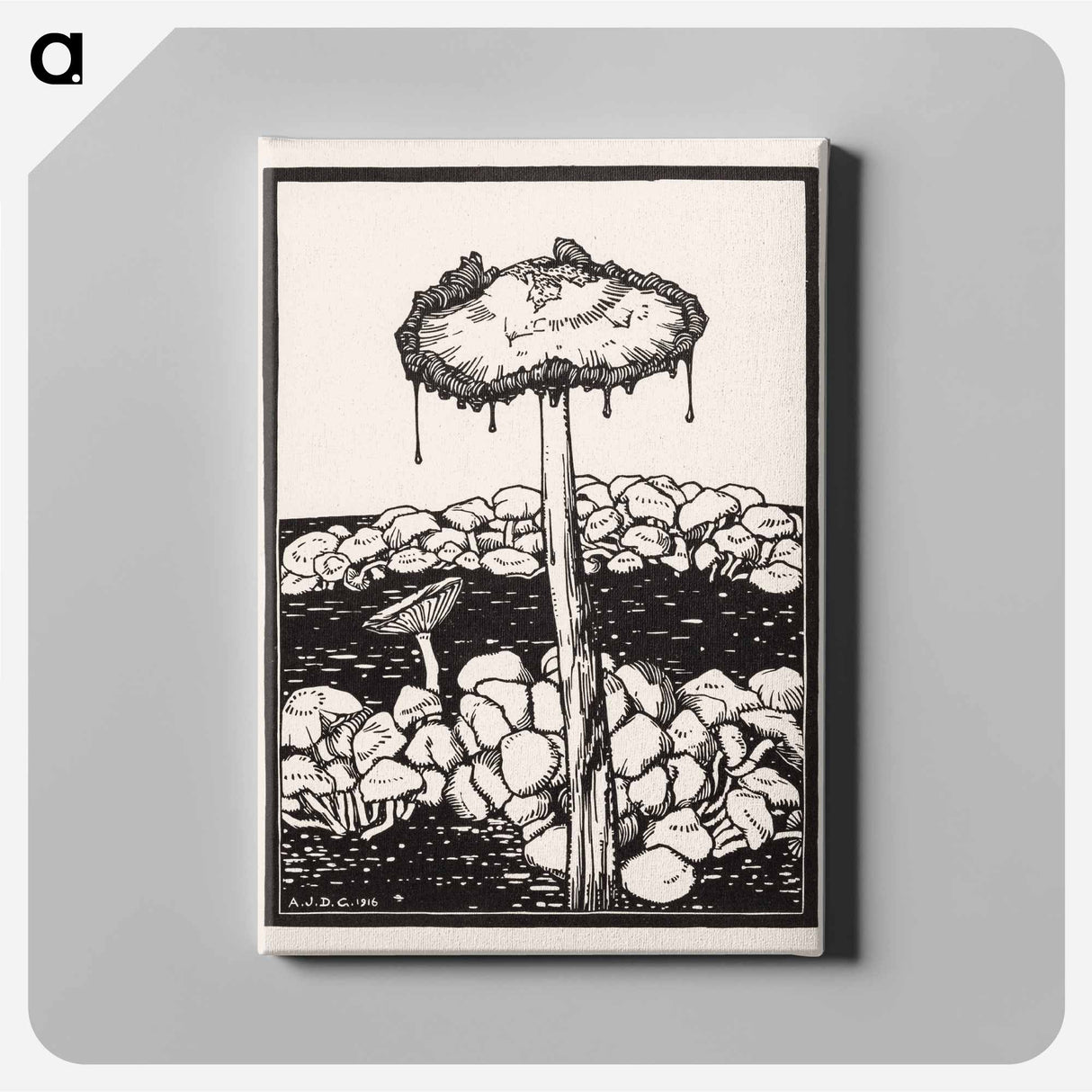 Dripping mushroom - Julie de Graag Canvas.