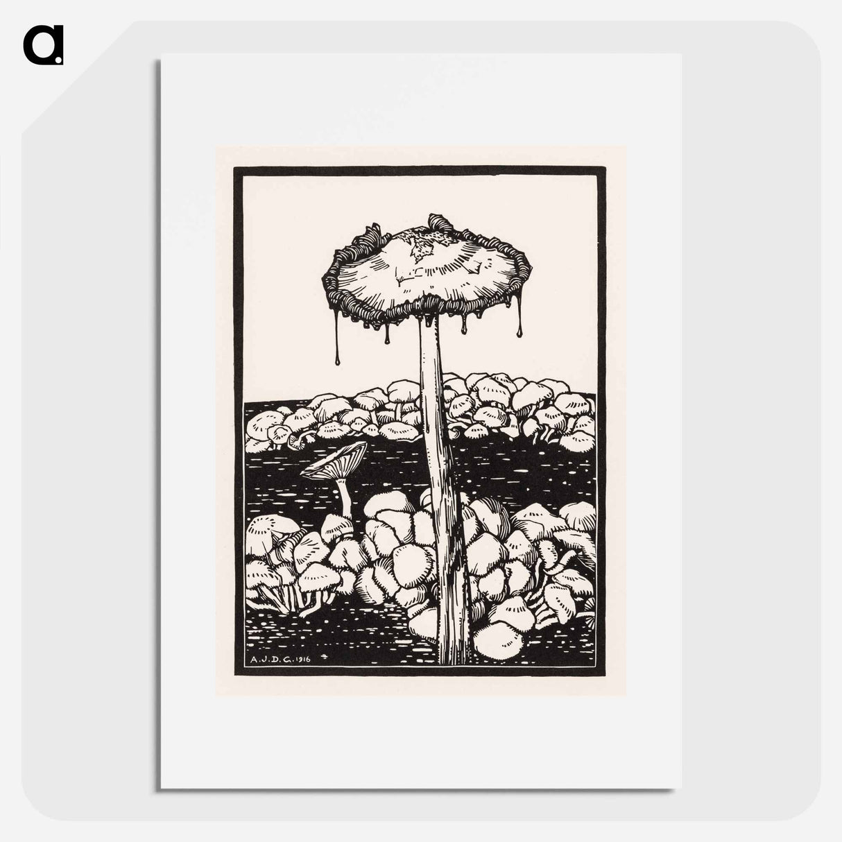 Dripping mushroom - Julie de Graag Poster.