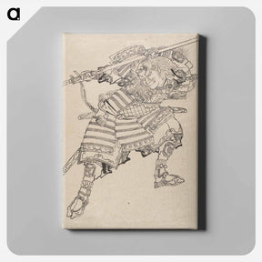 アートパネル-Katsushika Hokusai’s samurai, Album of Sketches - 葛飾 北斎 Canvas.