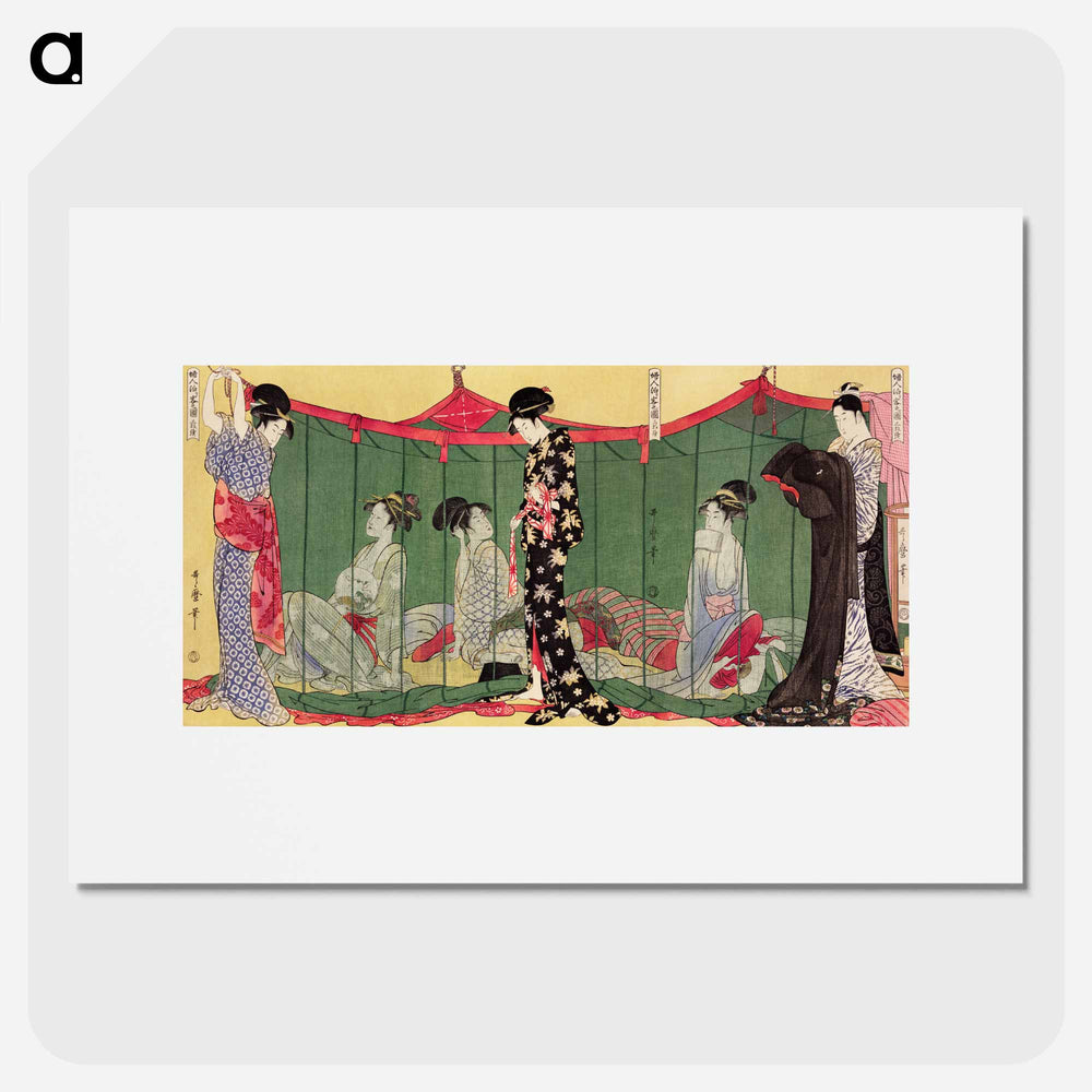 Fujin Tomarikyaku no zu - 喜多川 歌麿 Poster.