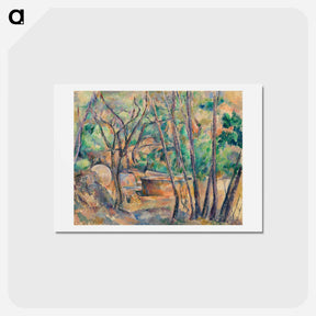 アートポストカード-Millstone and Cistern under Trees - ポール セザンヌ Postcard.