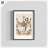 アートポスター-Guide for Constructing the Letters q and r from Mira Calligraphiae Monumenta
 - 書道のお手本 Poster.
