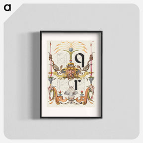 アートポスター-Guide for Constructing the Letters q and r from Mira Calligraphiae Monumenta
 - 書道のお手本 Poster.