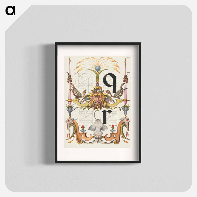 アートポスター-Guide for Constructing the Letters q and r from Mira Calligraphiae Monumenta
 - 書道のお手本 Poster.