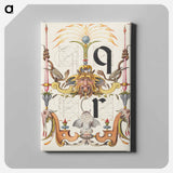 アートパネル-Guide for Constructing the Letters q and r from Mira Calligraphiae Monumenta
 - 書道のお手本 Canvas.