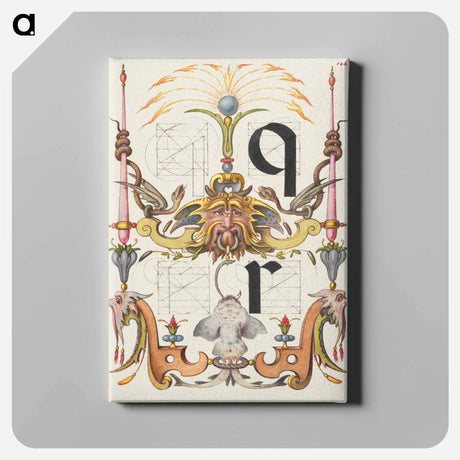 アートパネル-Guide for Constructing the Letters q and r from Mira Calligraphiae Monumenta
 - 書道のお手本 Canvas.