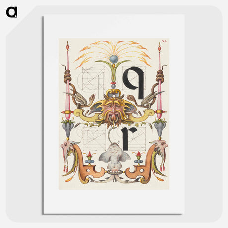 アートポスター-Guide for Constructing the Letters q and r from Mira Calligraphiae Monumenta
 - 書道のお手本 Poster.