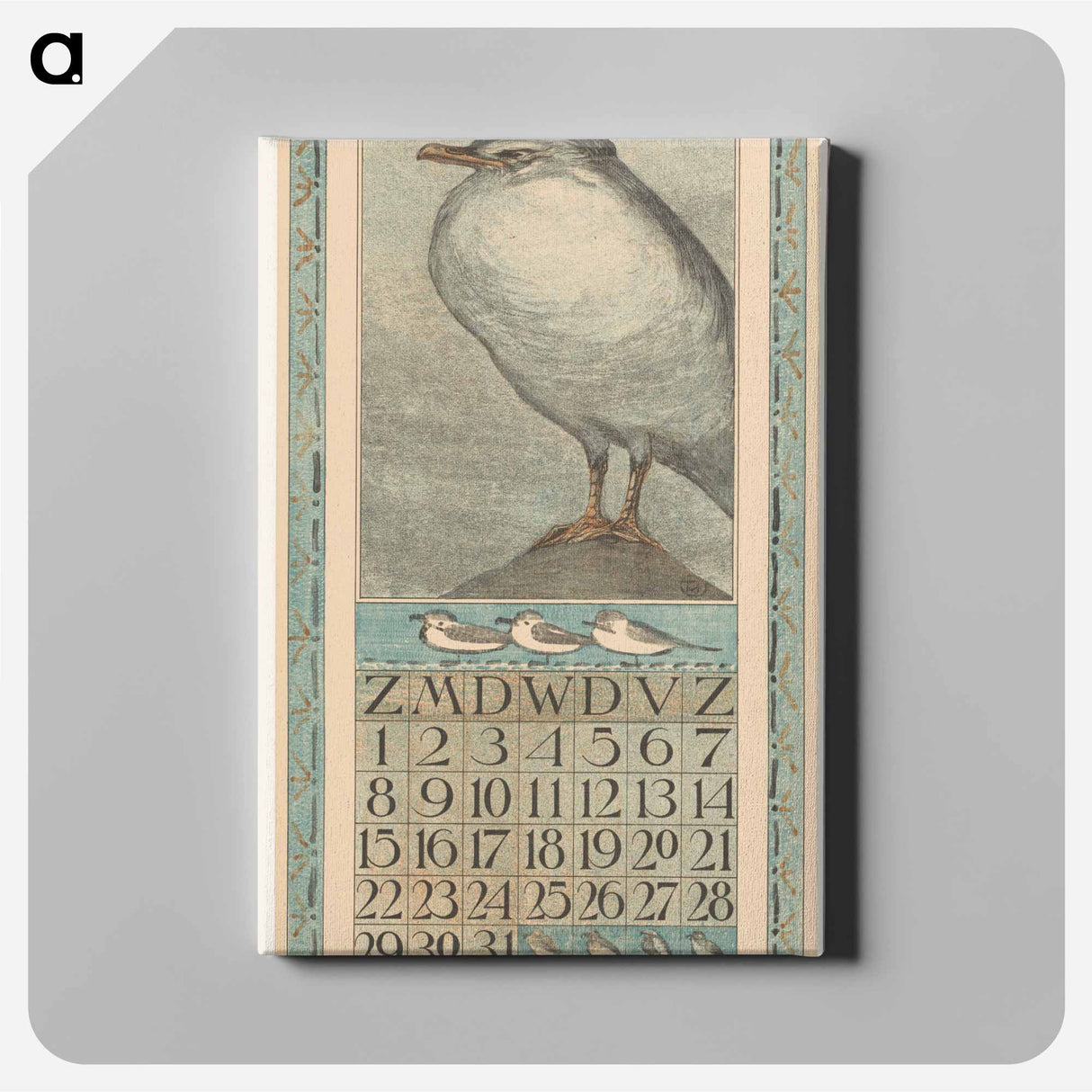 Kalenderblad maart met zilvermeeuw - テオ ヴァン ホイテマ Canvas.