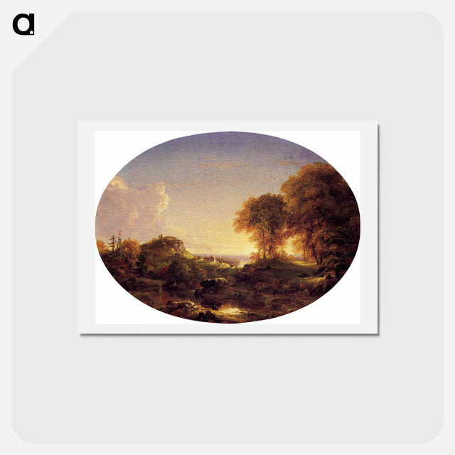アートポストカード-Catskill Landscape - トーマス コール Postcard.