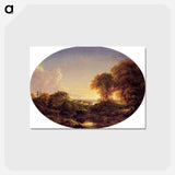 アートポストカード-Catskill Landscape - トーマス コール Postcard.