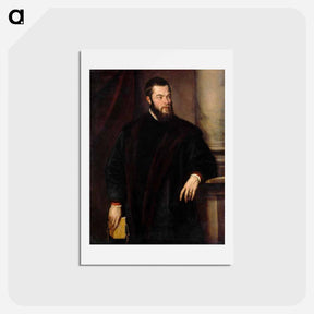 アートポストカード-Portrait of Benedetto Varchi - ティツィアーノ ヴェチェッリオ Postcard.