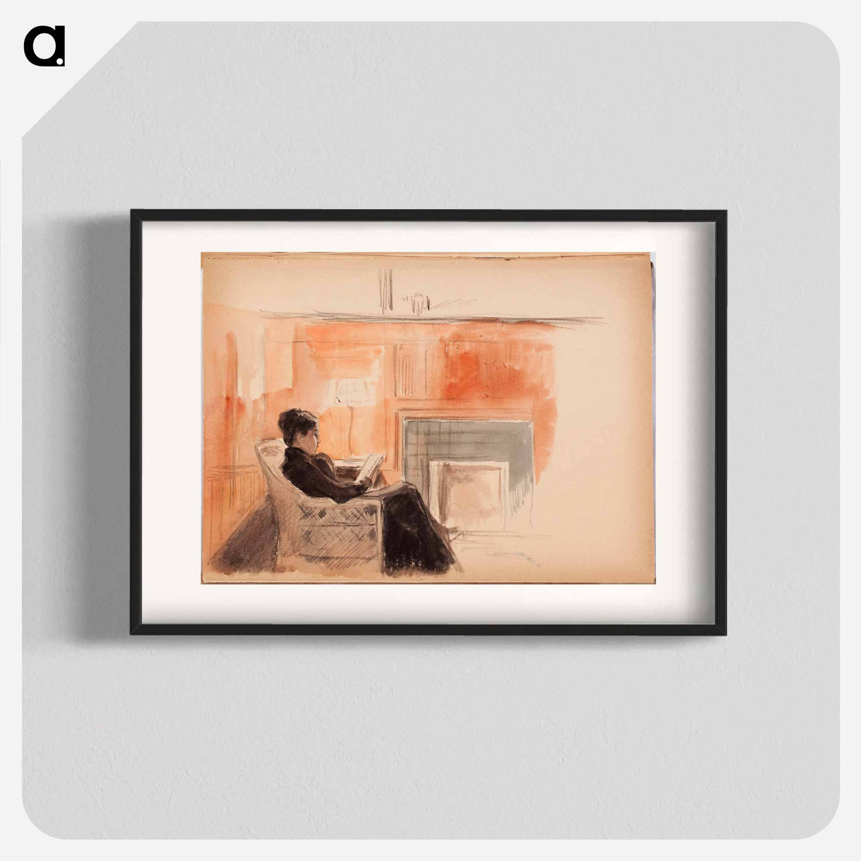 Ellan edelfelt lukemassa uunin edustalla kilon huvilassa - アルバート エーデルフェルト Poster.