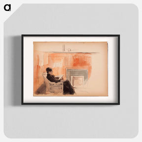 アートポスター-Ellan edelfelt lukemassa uunin edustalla kilon huvilassa - アルバート エーデルフェルト Poster.